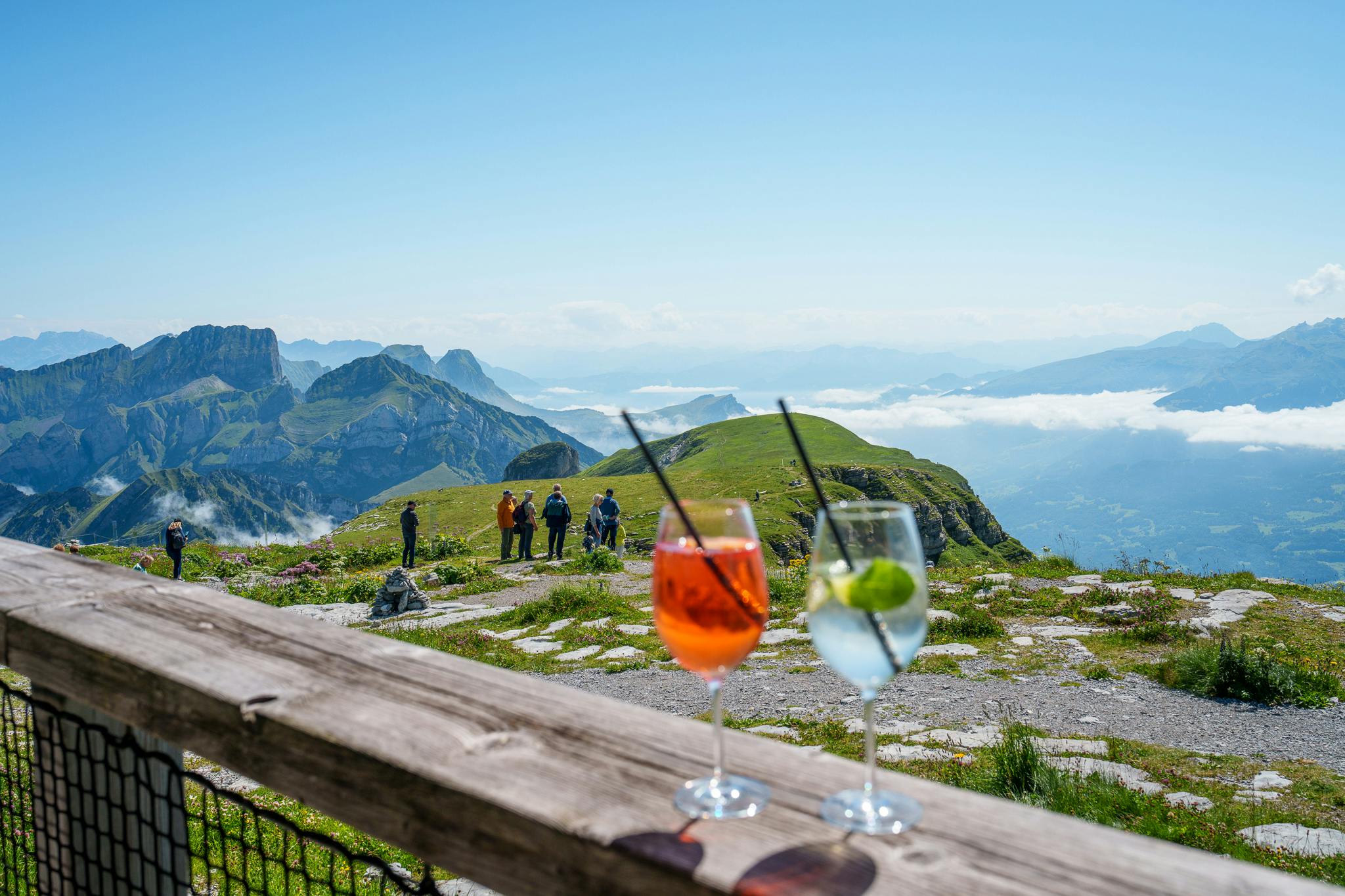 Scenic hiking on Mount Chäserrugg
