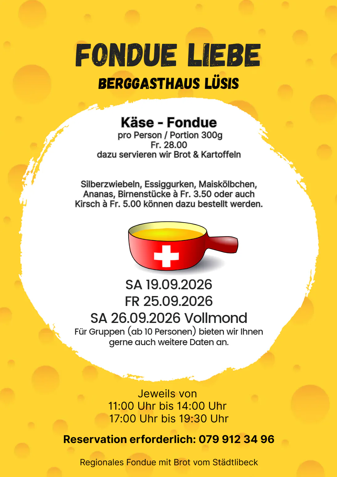 Fondue Liebe bei Vollmond