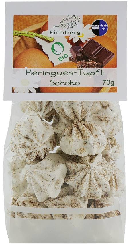 Meringues-Tüpfli Schoko BIO Knospe 70g