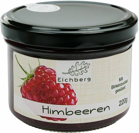Himbeer-Fruchtaufstrich mit Birkenzucker gesüsst 220g