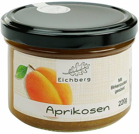 Aprikosen-Fruchtaufstrich mit Birkenzucker gesüsst 220g