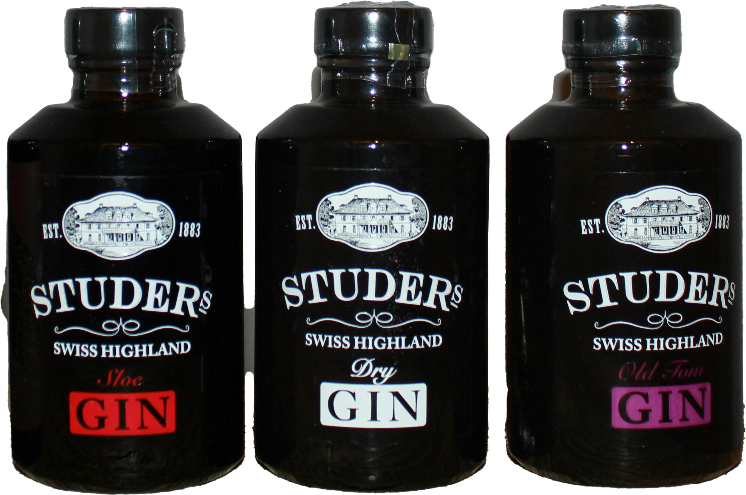 Coffret-cadeau 3 bouteilles Gin Studer