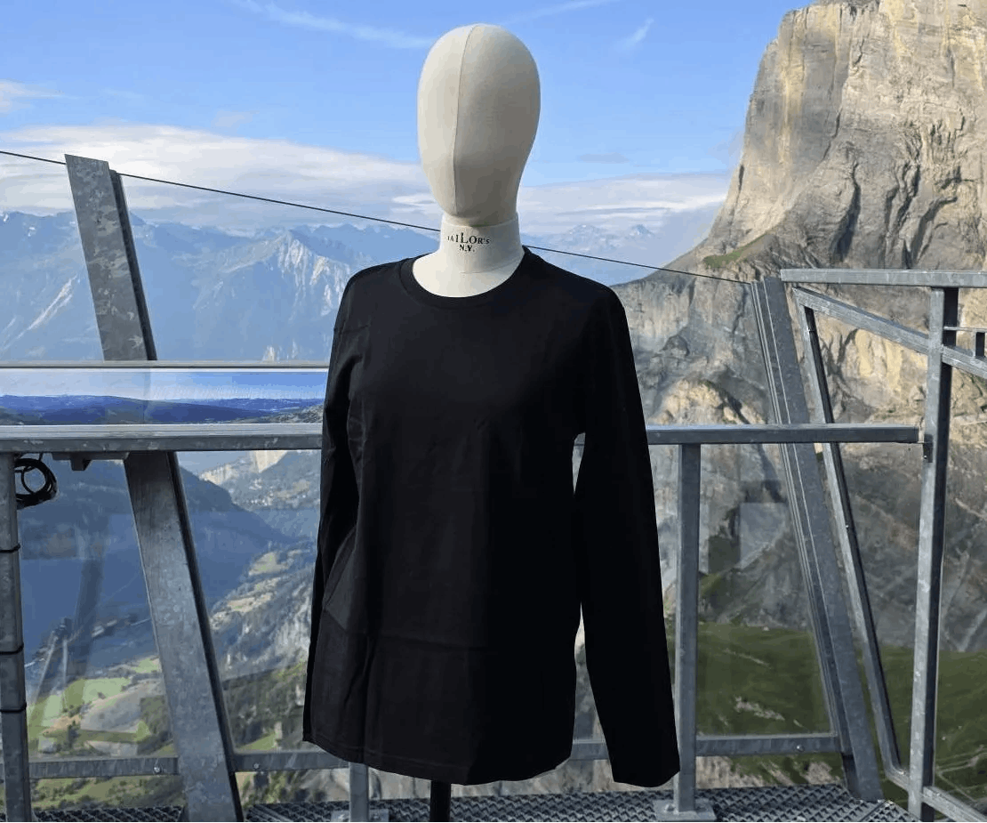 T-Shirt Gemmipass mit Alpenpanorama Schwarz