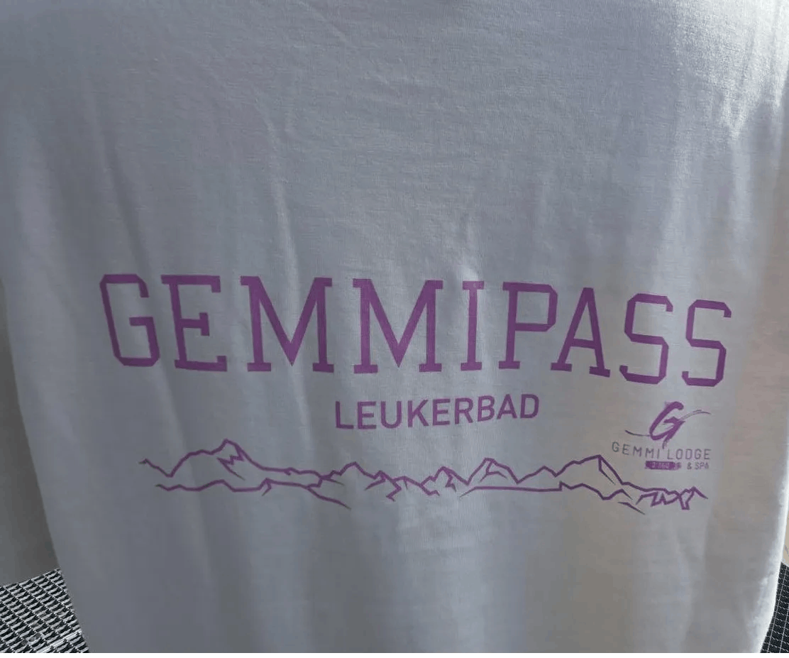 T-shirt Gemmipass mit Alpenpanorama Weiss