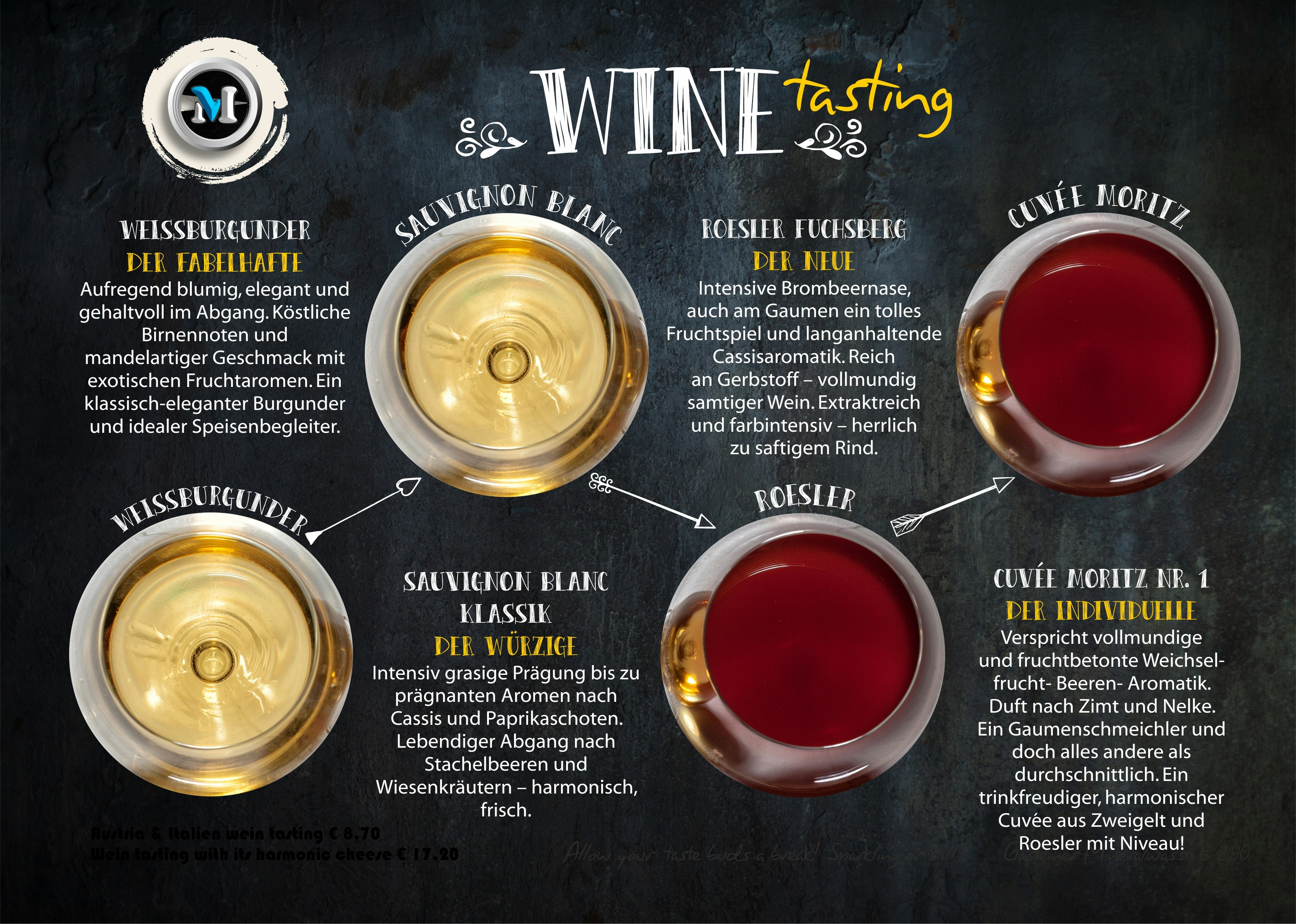 AKTION - Wine Tasting <br>
mit Cold Cuts f&uuml;r Zwei <br>
25,8 &euro;