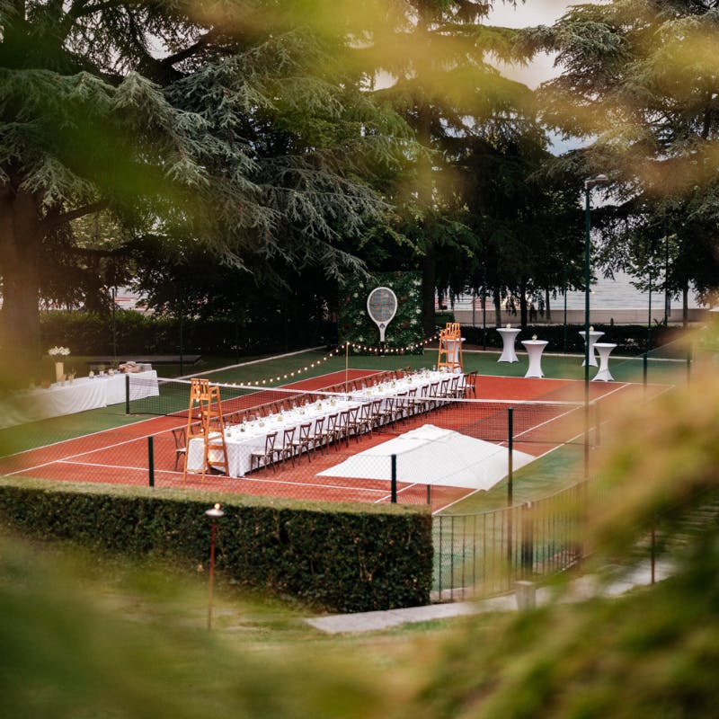 Elegant dinner on the court