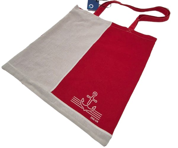 Upcycled bag red/white