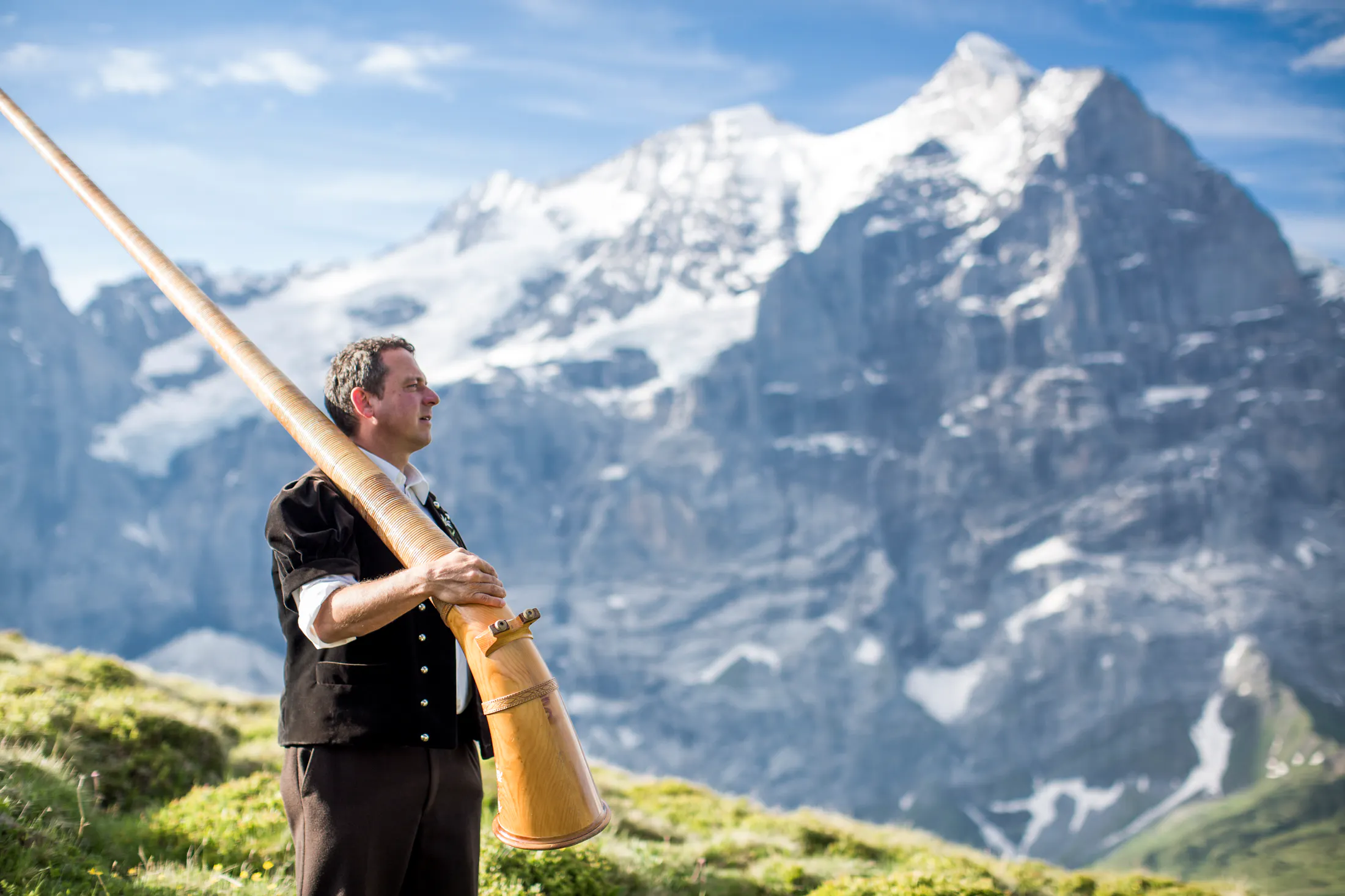 Alphornist Adolf Zobrist