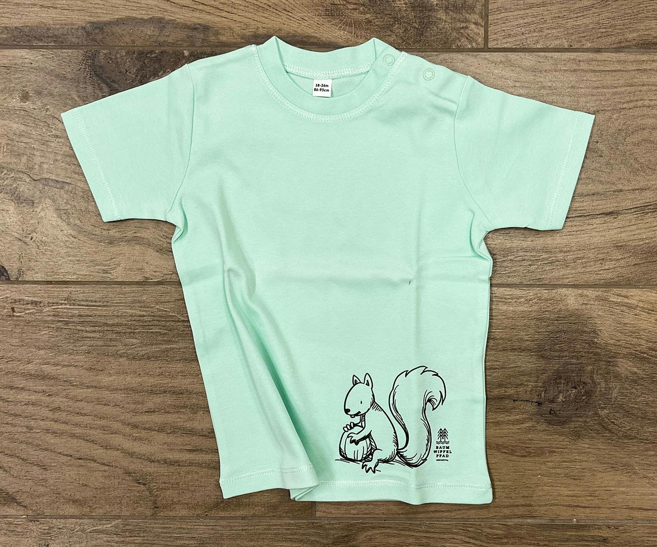 Baby T-Shirt Eichhörnchen, pastellgrün