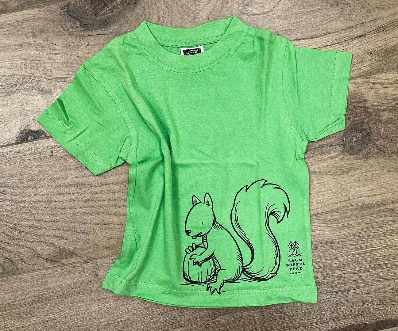 Kinder T-Shirt Eichhörnchen, grün