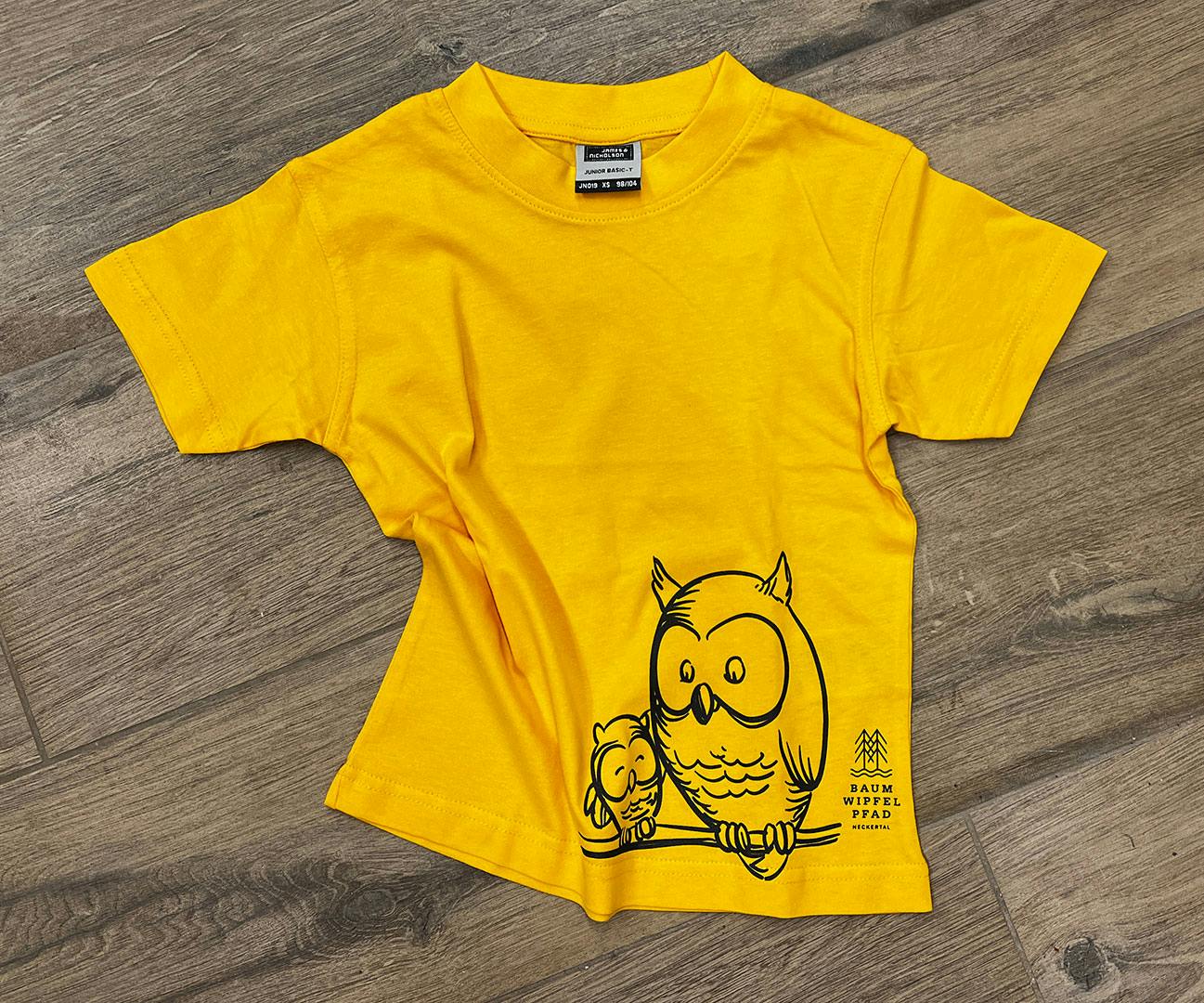 Kinder T-Shirt Eule, gelb