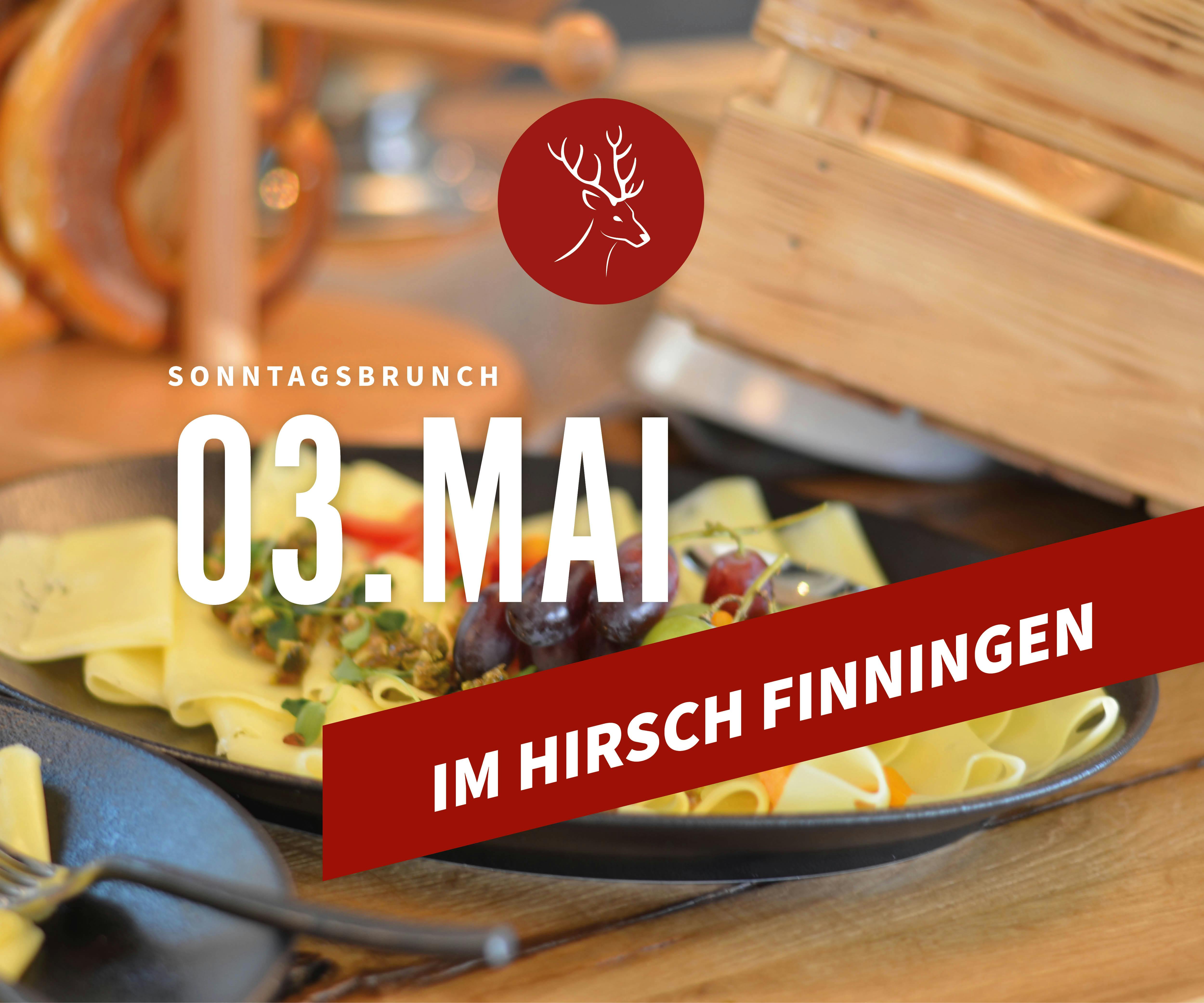 Sonntagsbrunch Mai im Hirsch, Finningen unter www.hirsch-nu.de buchbar
