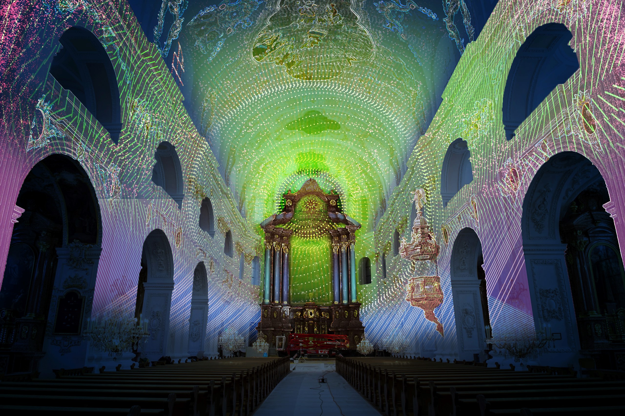 Spectacle de lumière «ÄON» avec musique d'orgue