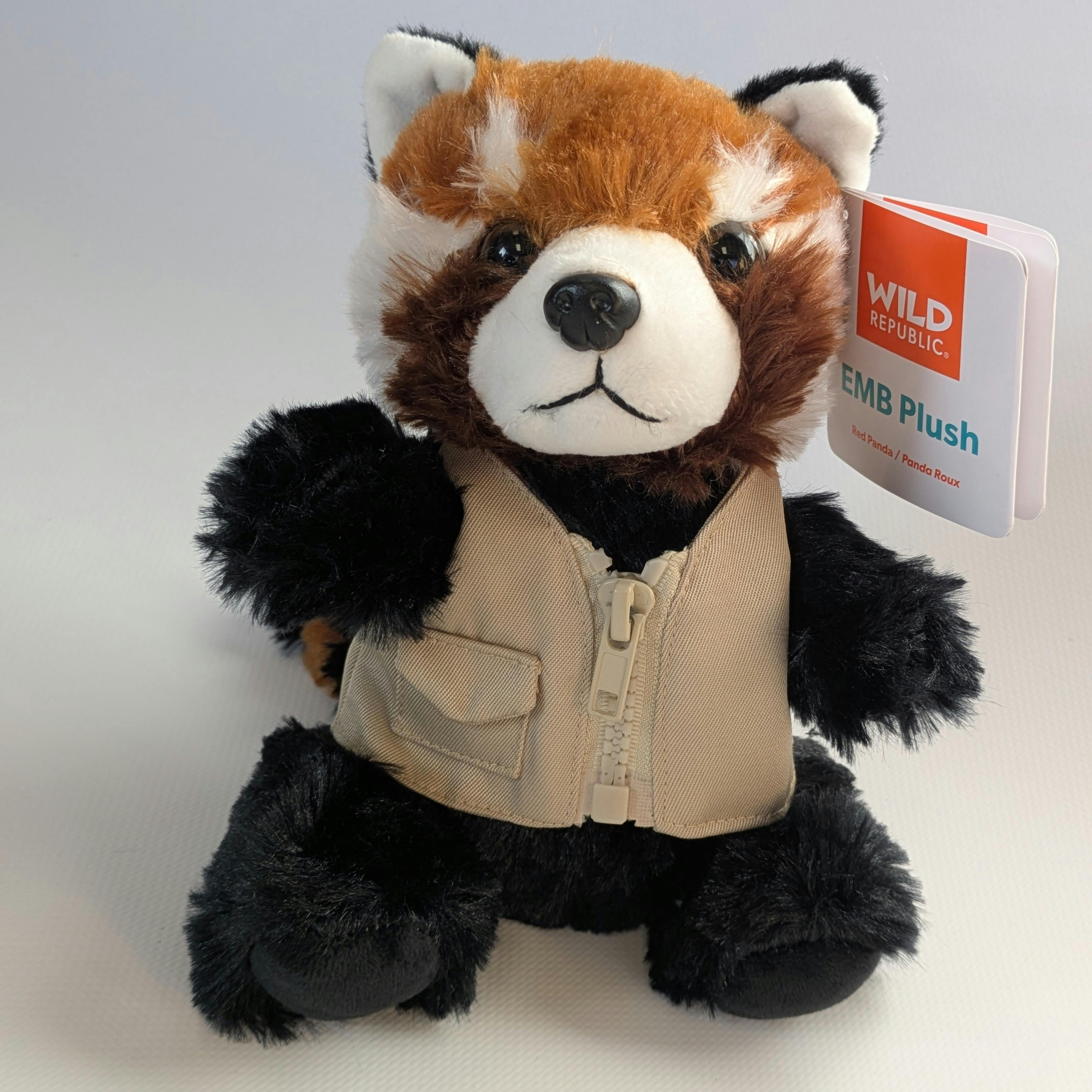 Kuscheltier "Roter Panda" mit Tierpark Gettorf Logo