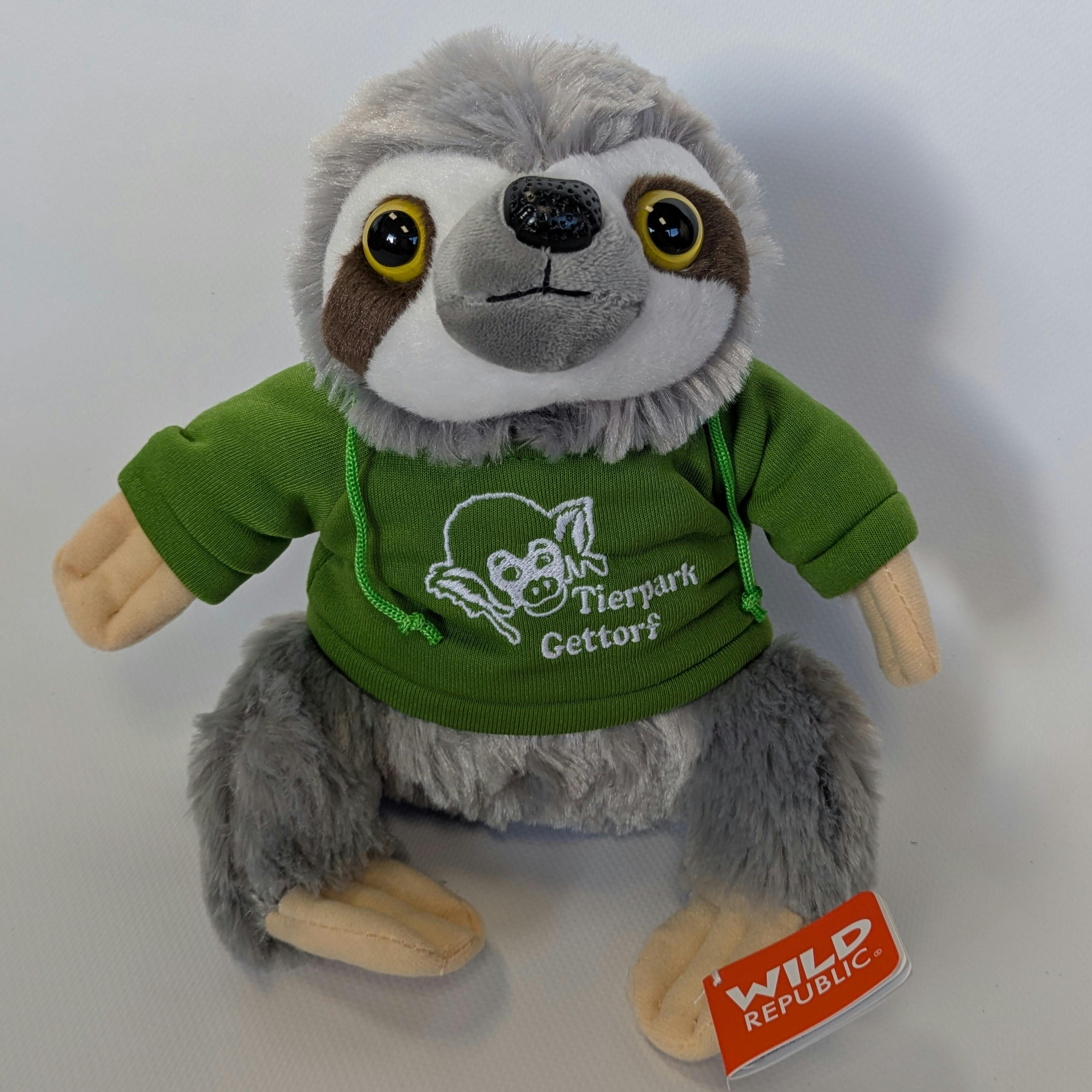 Kuscheltier "Faultier" mit Tierpark Gettorf Logo