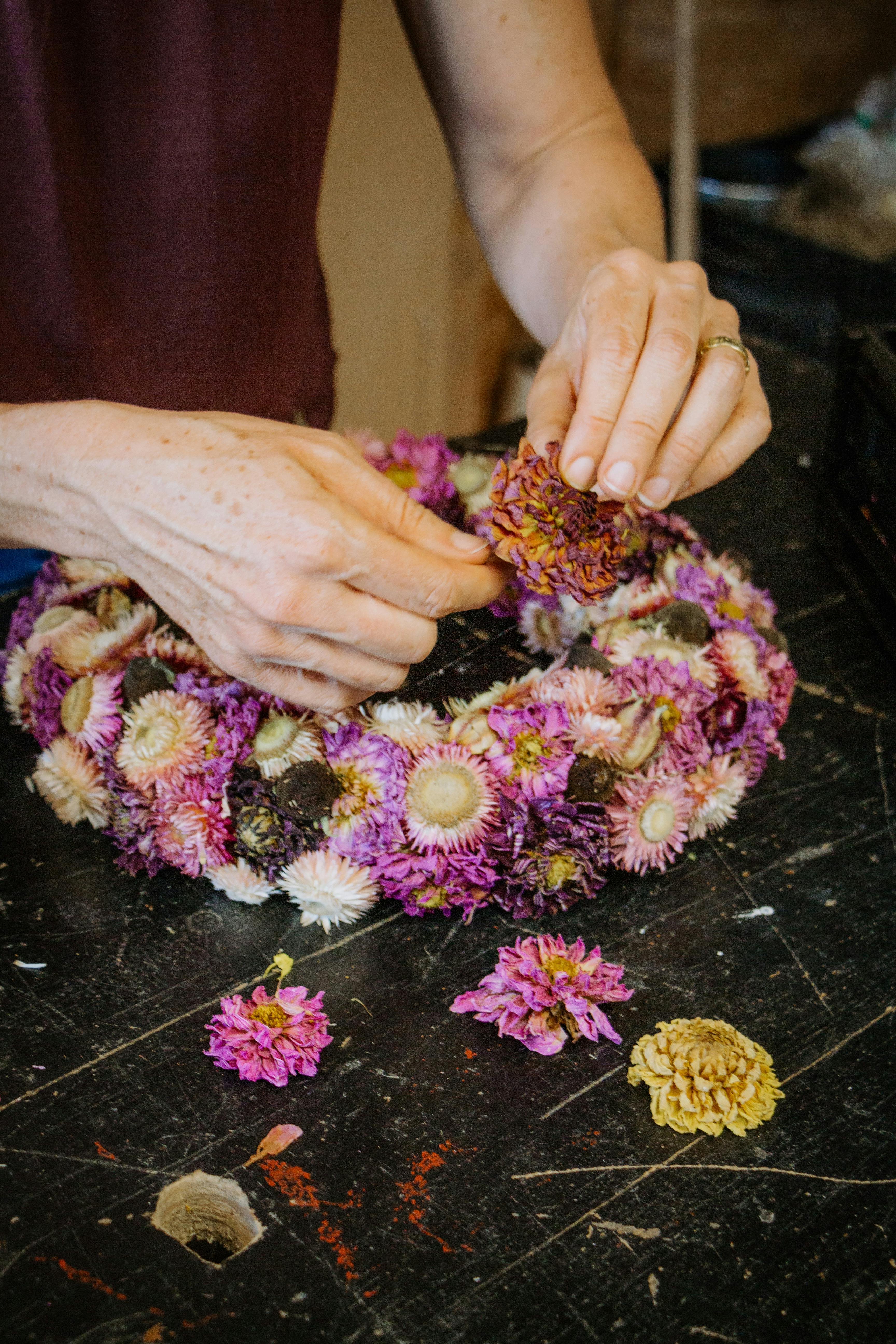 Kranz aus Trockenblumen