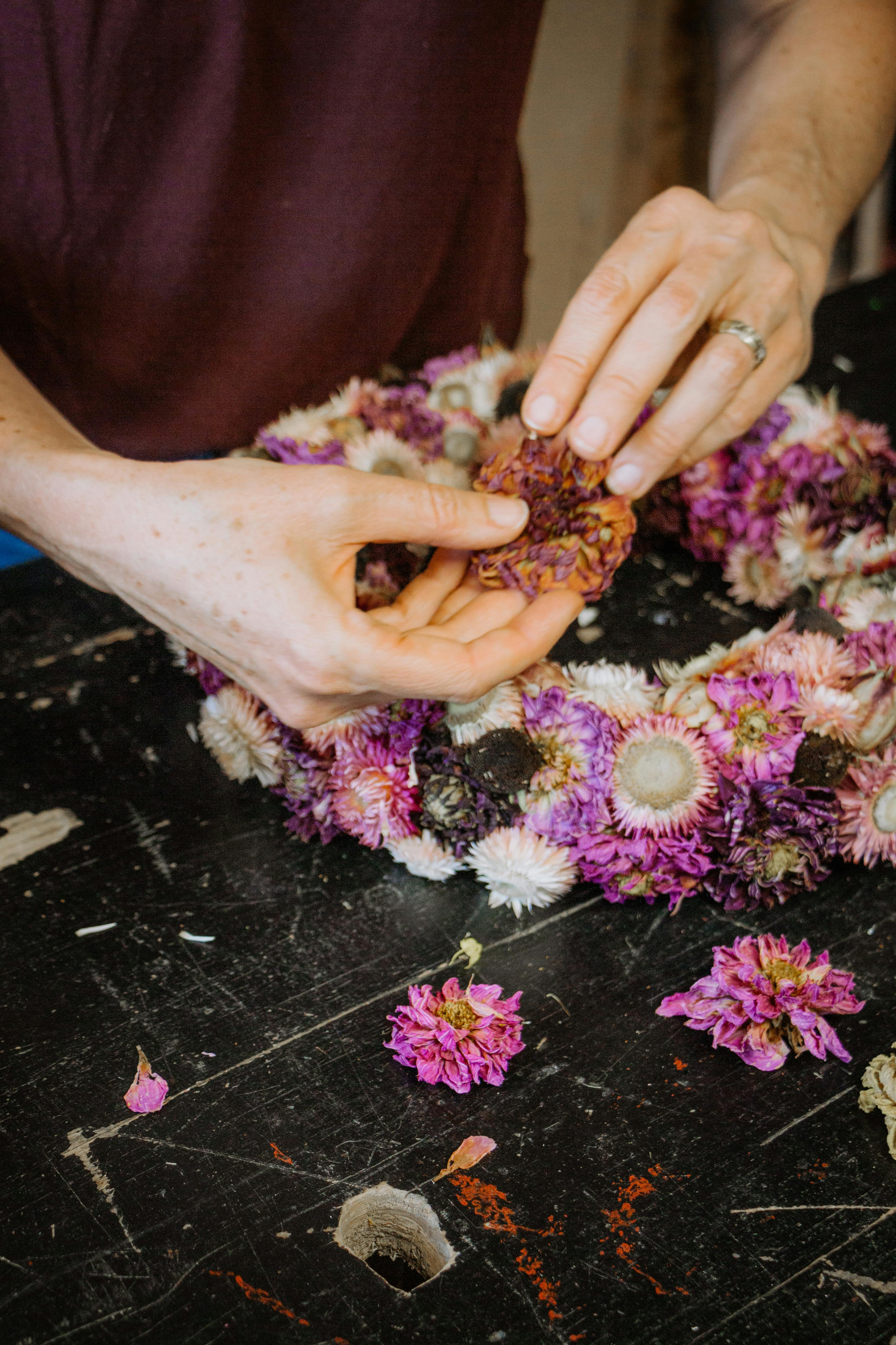 Kranz aus Trockenblumen
