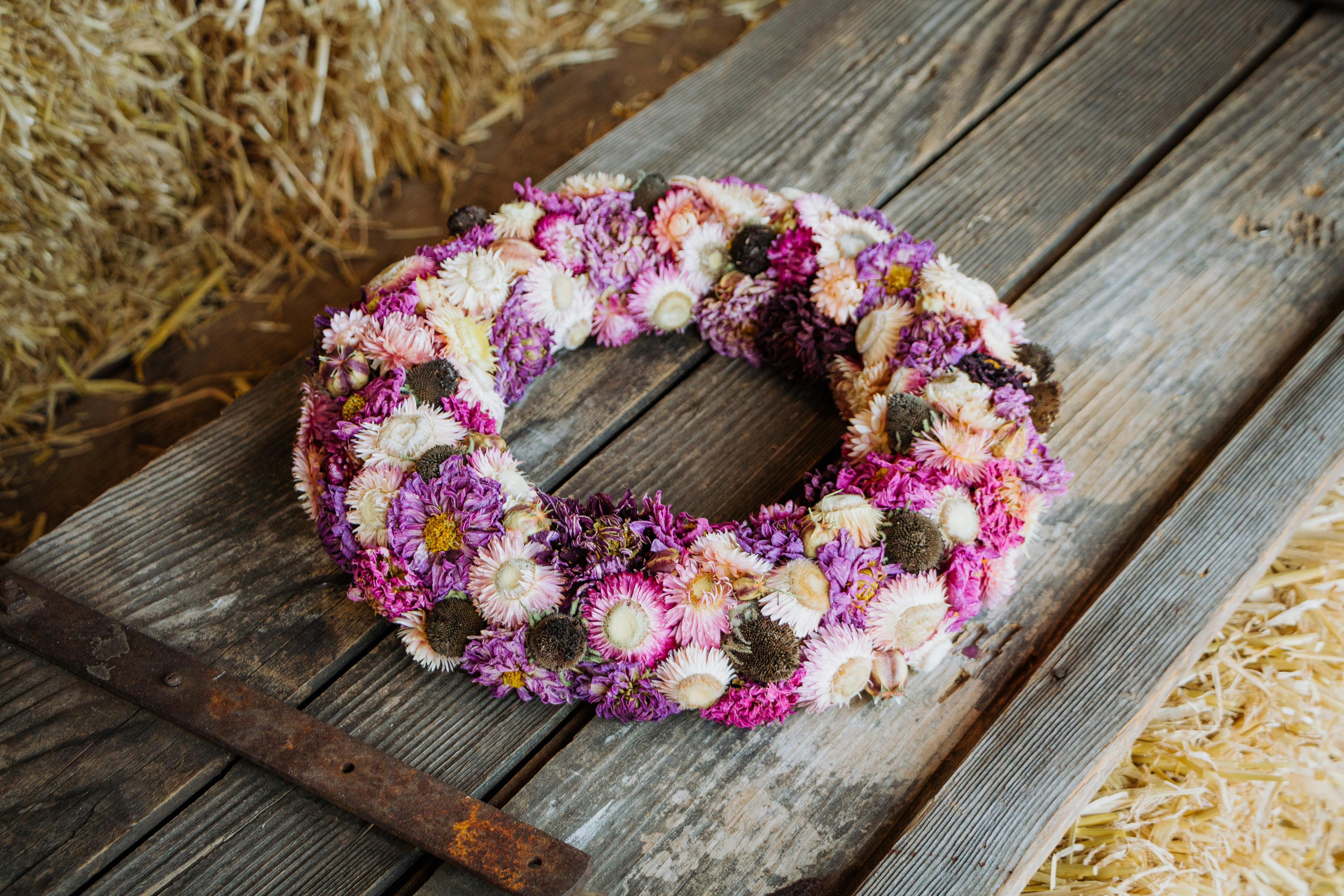 Kranz aus Trockenblumen