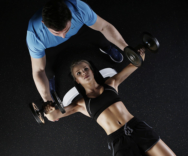 Exercise with a personal trainer