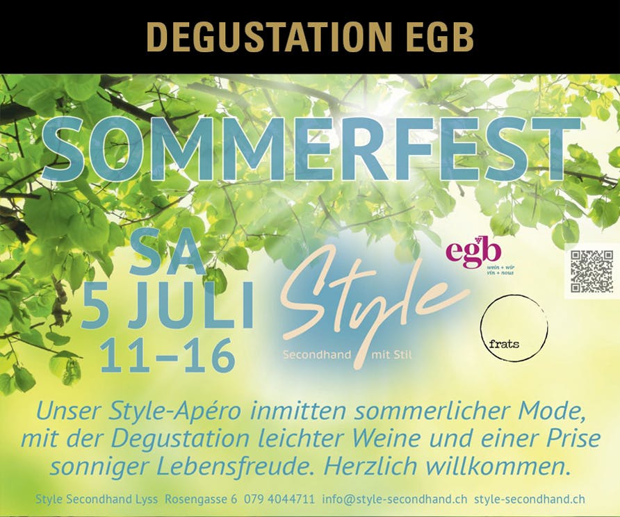 WEINDEGUSTATION SOMMERFEST STYLE SECONDHAND LYSS 5.7.2025