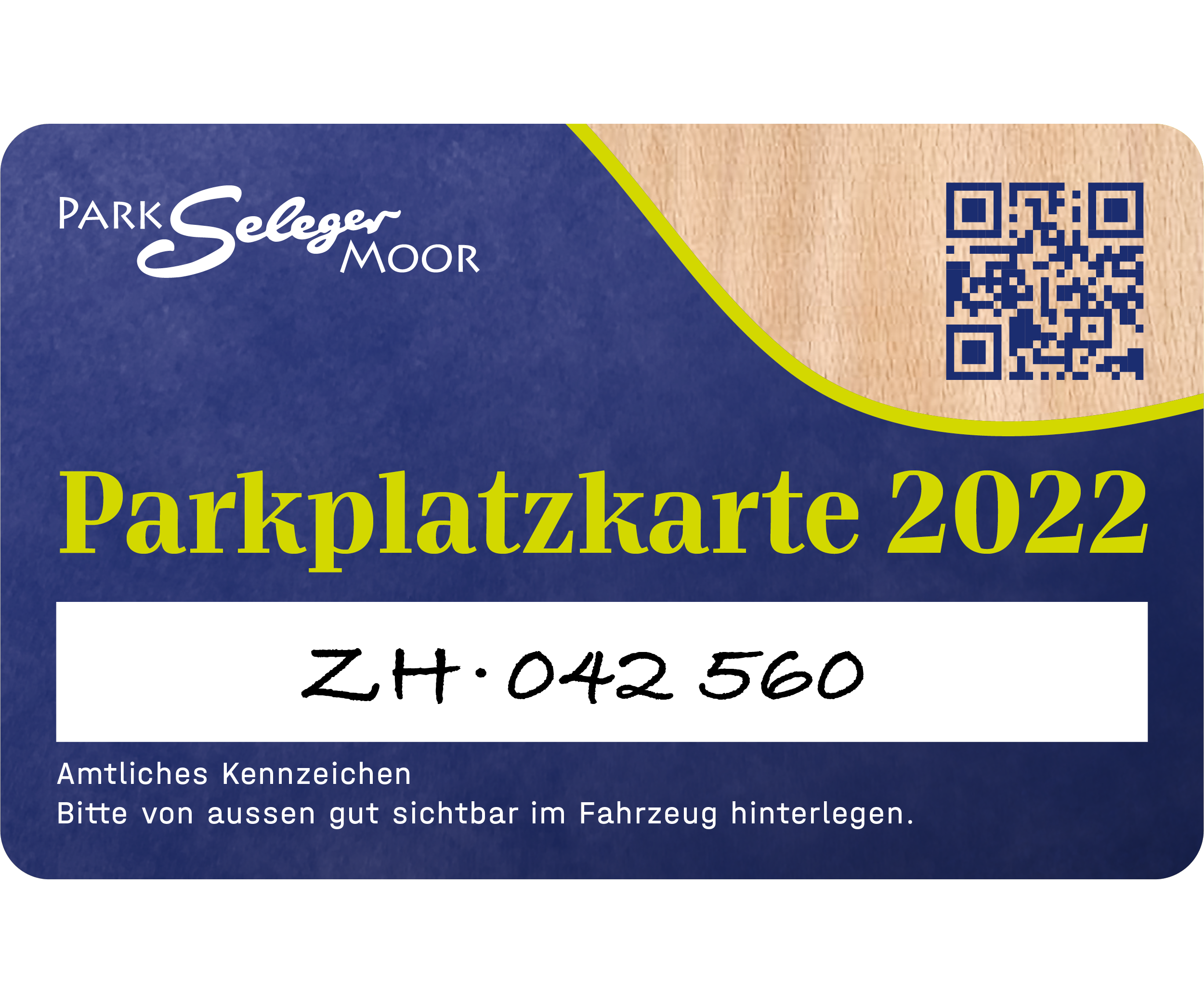 Parkplatzkarte 2022 (CHF 12) Gültig bis 31.12.2022