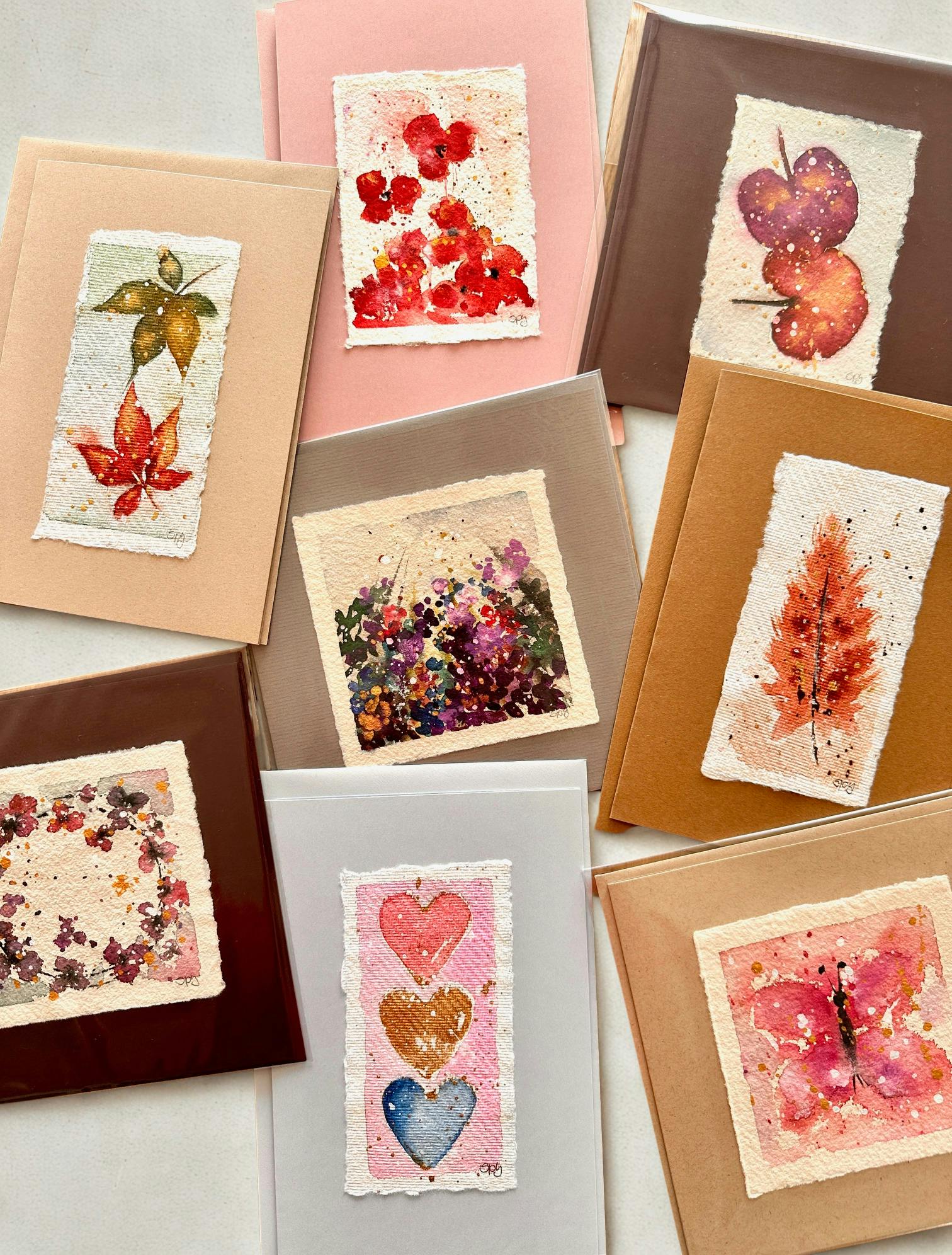 Handgemalte Aquarellkarten Workshop