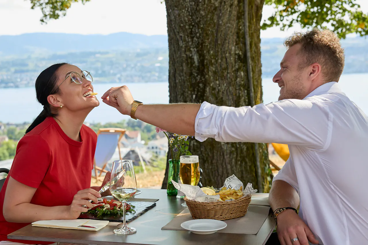 Mittagessen mit Aussicht
