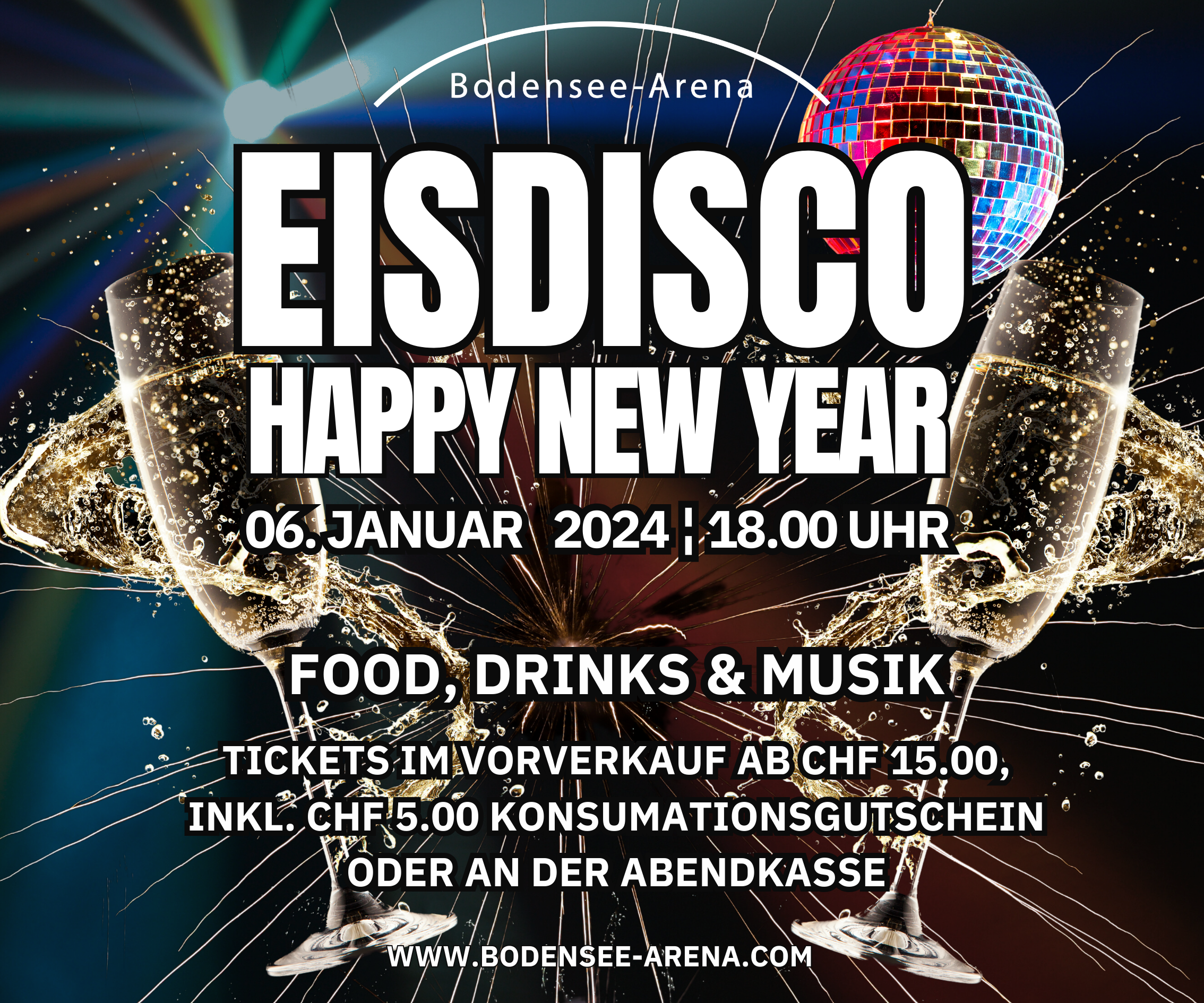Eisdisco Partytime  "Happy New Year" weitere Tickets an der Abendkasse erhältlich