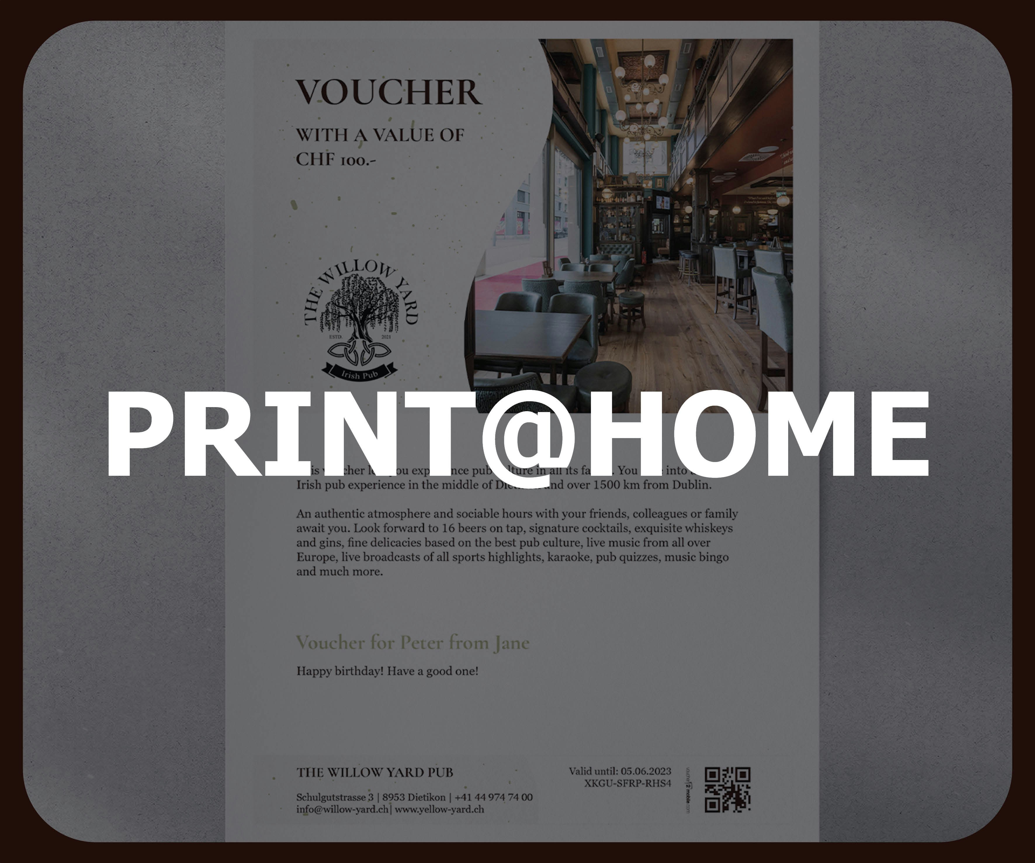 Willow Yard Card print@home