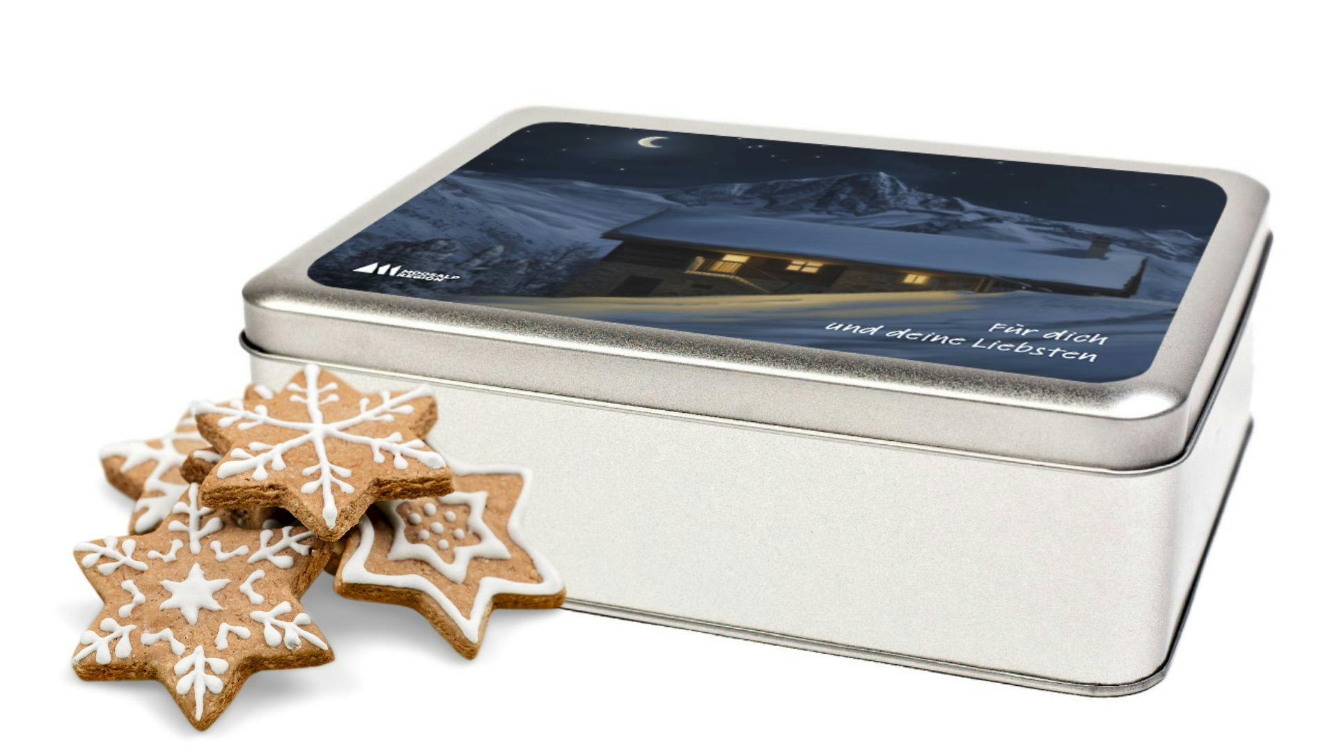Moosalp Geschenk-Keksdose – handgebacken in der Region