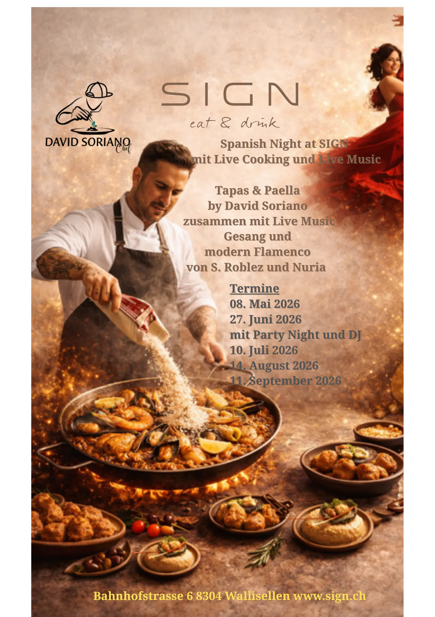 letzter Abend Spanish Night- Tapas & Paella mit Starkoch David Soriano
