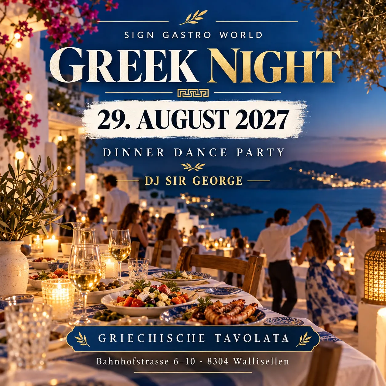DINNER DANCE: GREEK Dinner & Party mit DJ Sir George