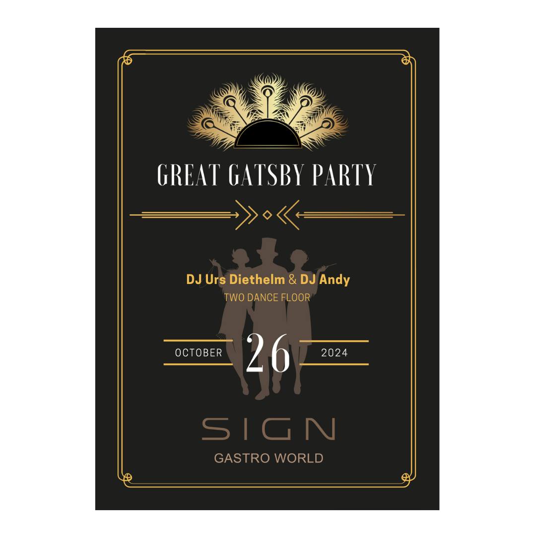 GREAT GATSBY PARTY mit DJ Urs Diethelm & DJ Andy 