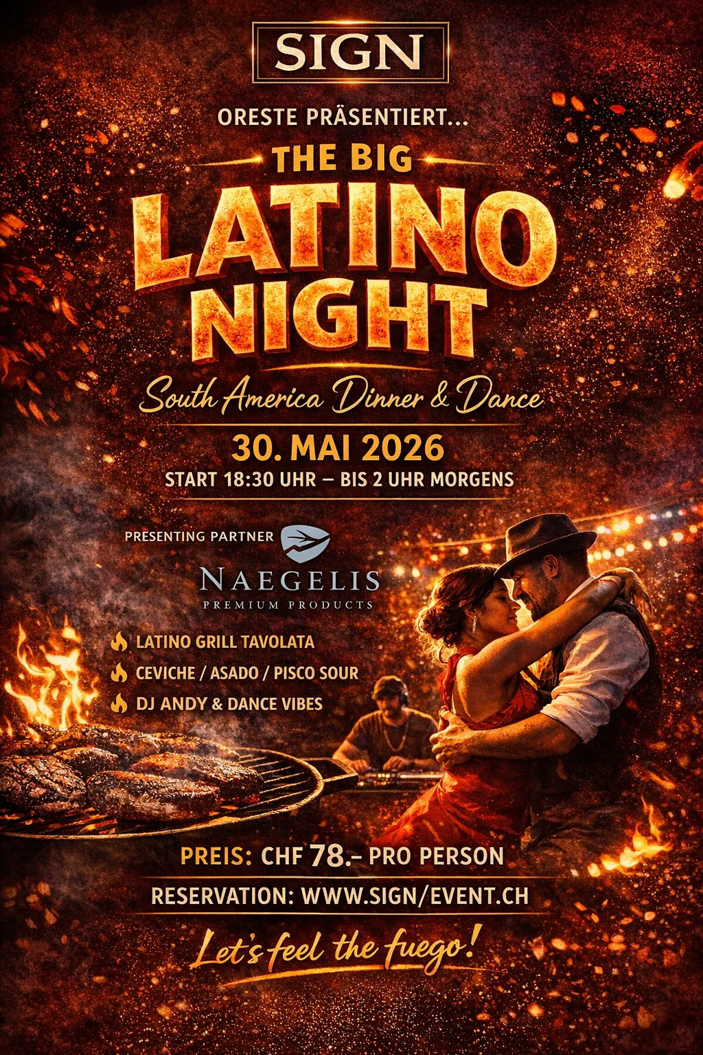 DINNER DANCE: Latino Night- mit DJ Andy... hosted by Oreste
