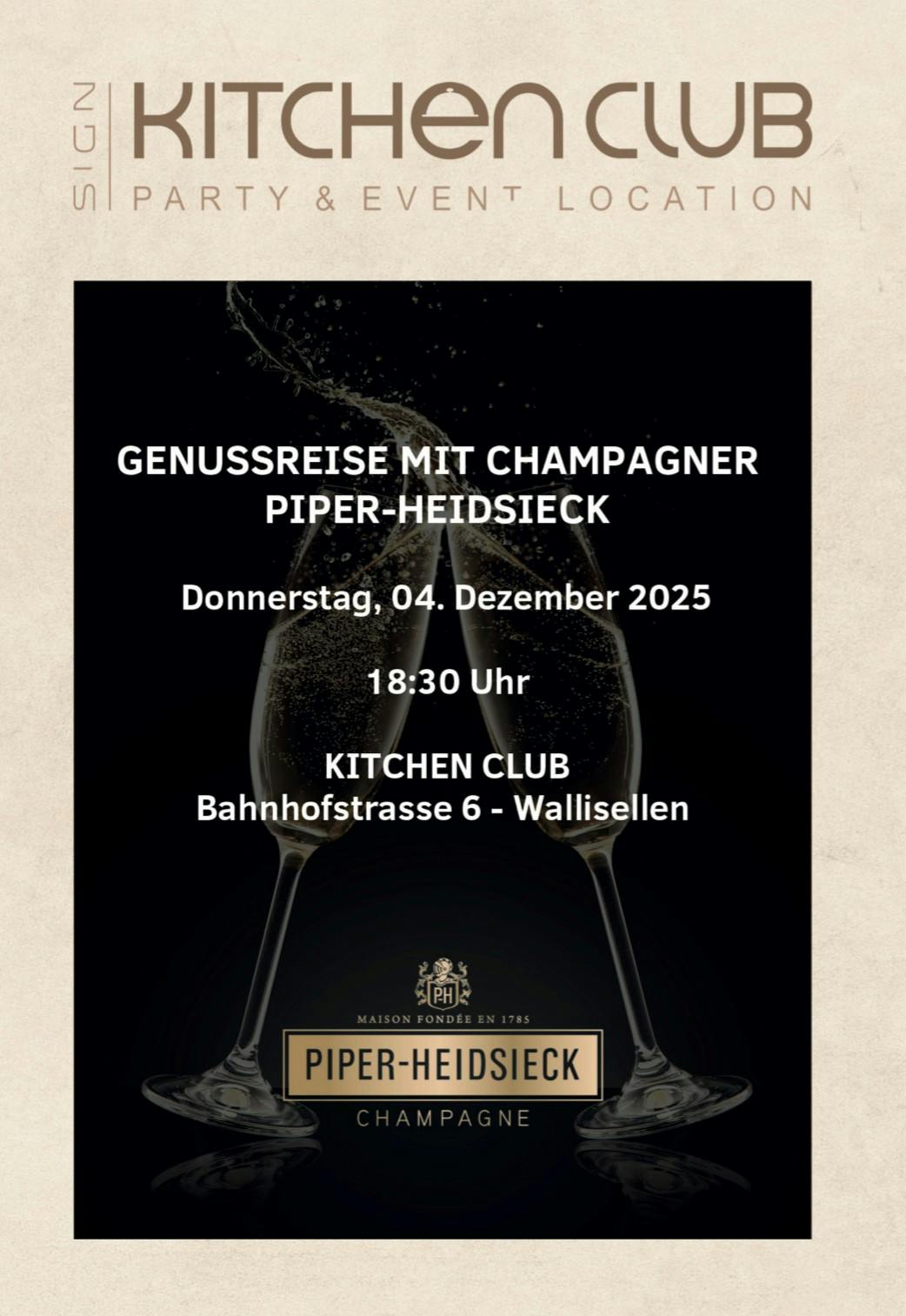 Genussreise- Champagnerdiner mit Piper- Heidsieck​