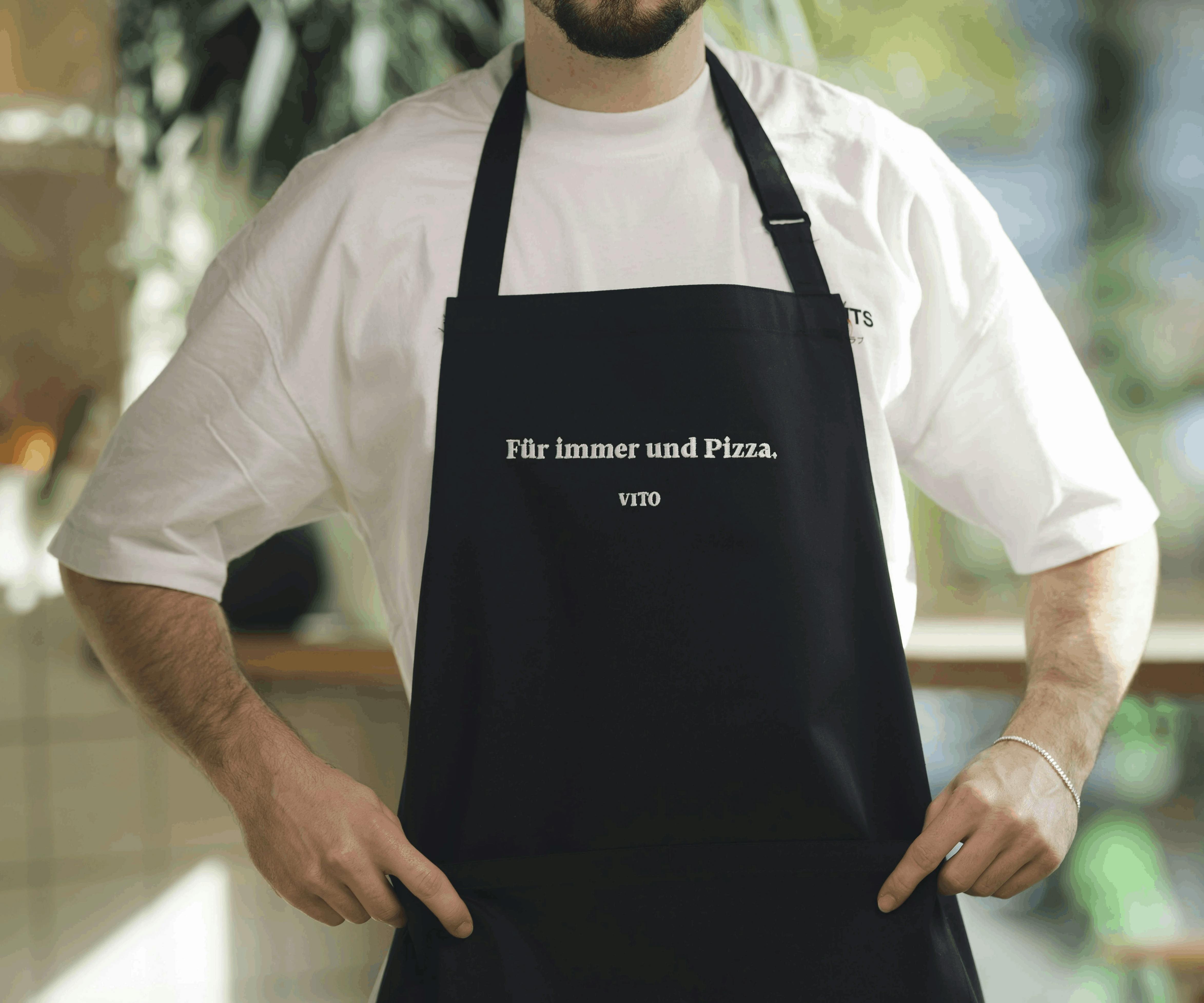 Schürze 'Für immer und Pizza.'
