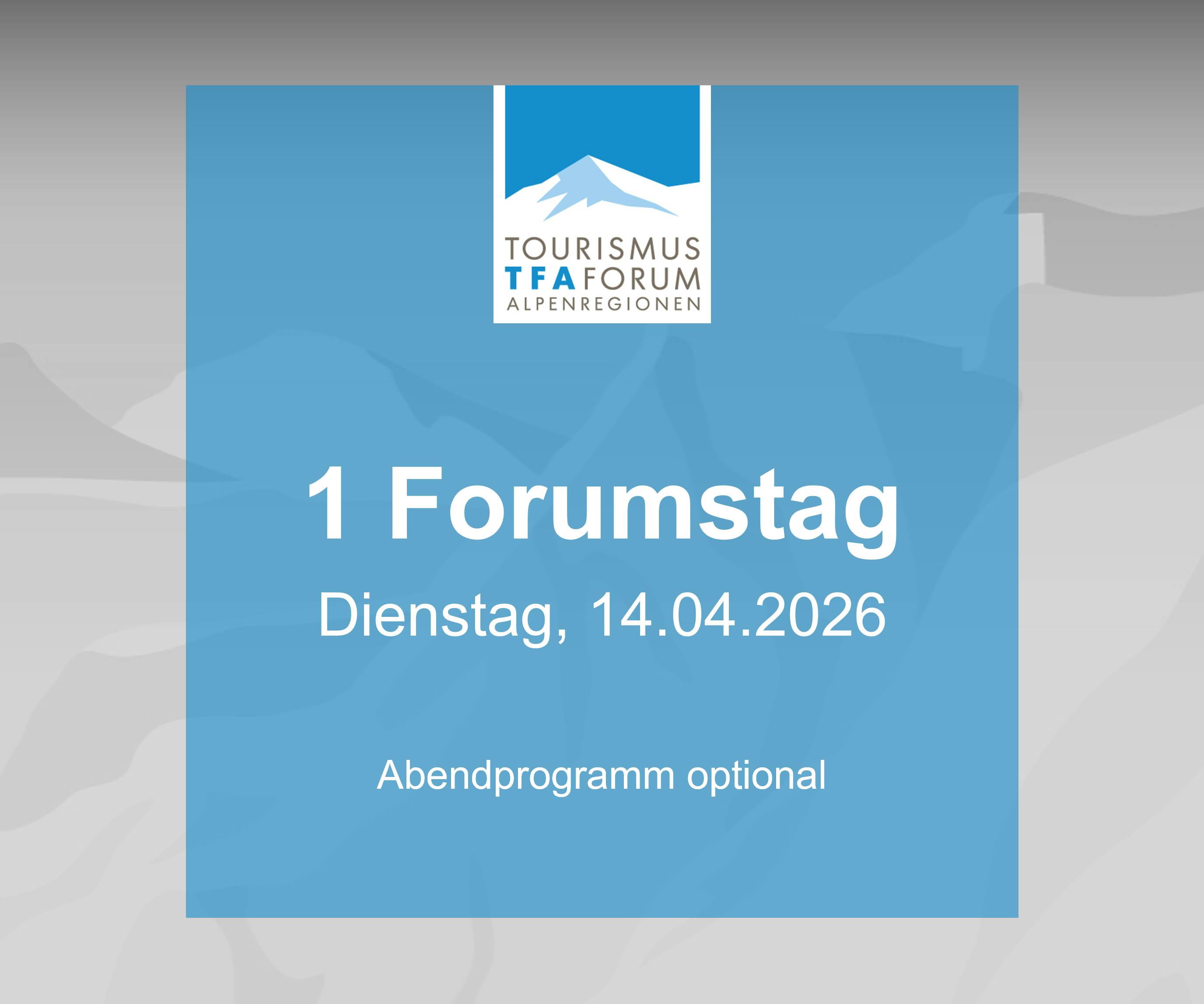 TFA 2026: 1 Forumstag, Dienstag, 14. April 2026