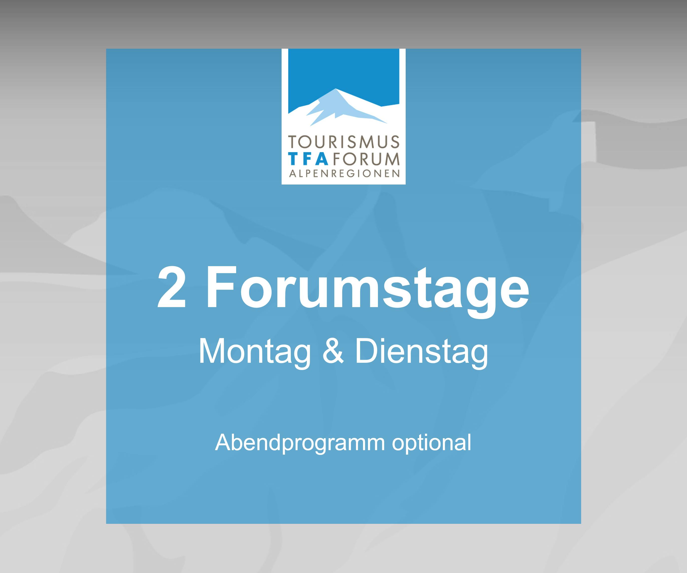 TFA 2026: 2 Forumstage, Montag–Dienstag, 13.–14. April 2026