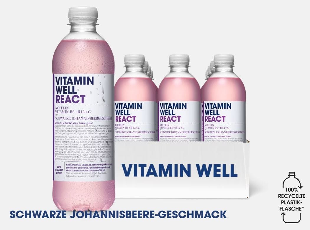 Vitamin Well React Johannisbeere-Geschmack
