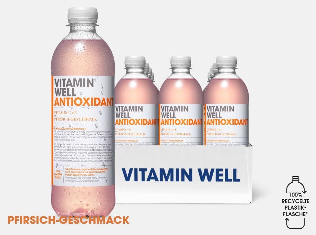 Vitamin Well Antioxidant Pfirsich-Geschmack