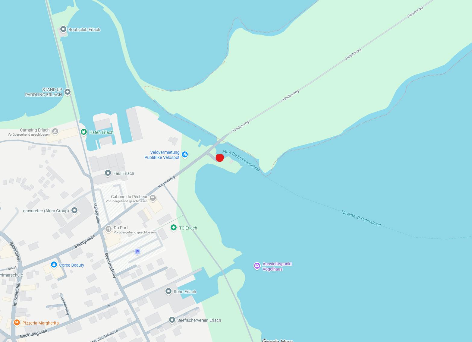 Navette-Fahrt: Erlach - Lüscherz - St. Petersinsel Süd