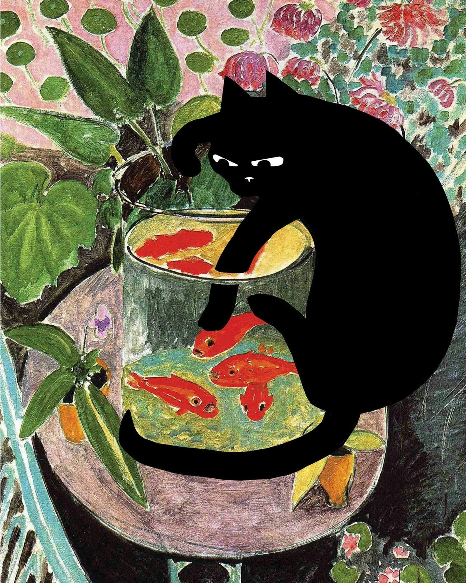 Paint like Matisse: Black Cat and the Goldfish - Basel