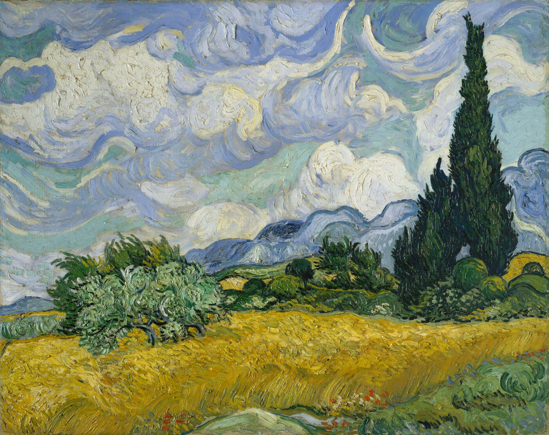 Paint like Vincent: Wheat field with cypresses - Basel