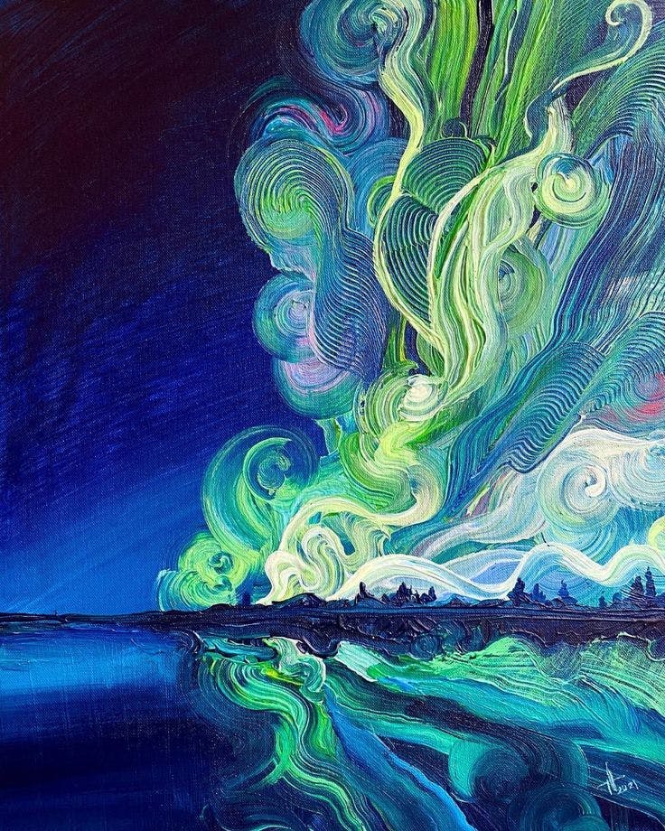 Textured Rhapsody of Northern Lights - Zürich