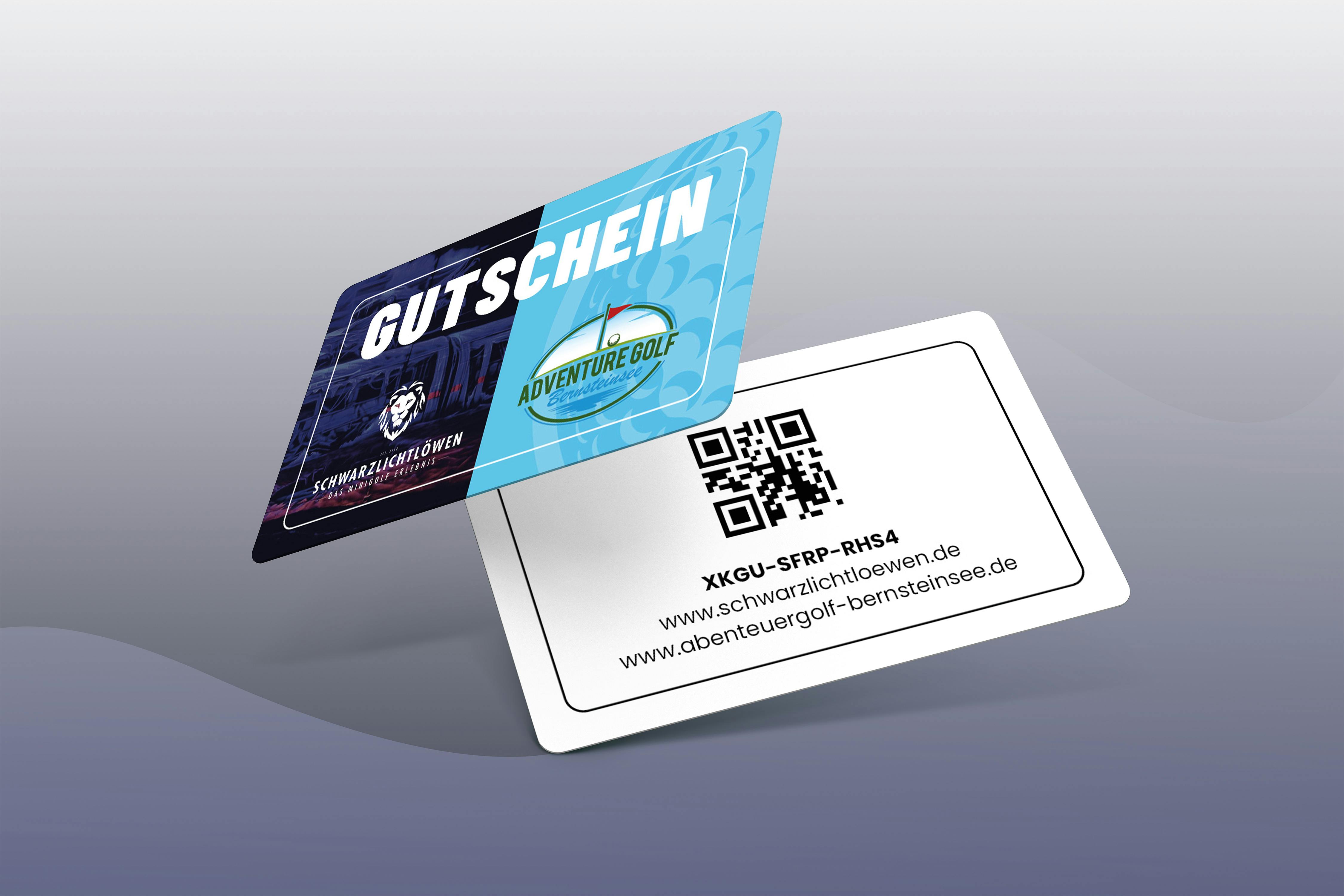 Wertgutschein Geschenkkarte Schwarzlichtlöwen Braunschweig | Adventure Golf Bernsteinsee (Versand per Post)