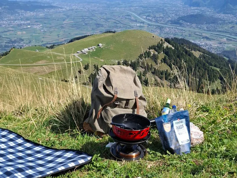 Fonduerucksack inkl. Bergfahrt für 2 Personen