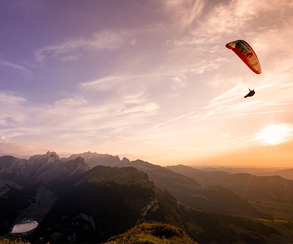 Paragliding panoramic flight<br>